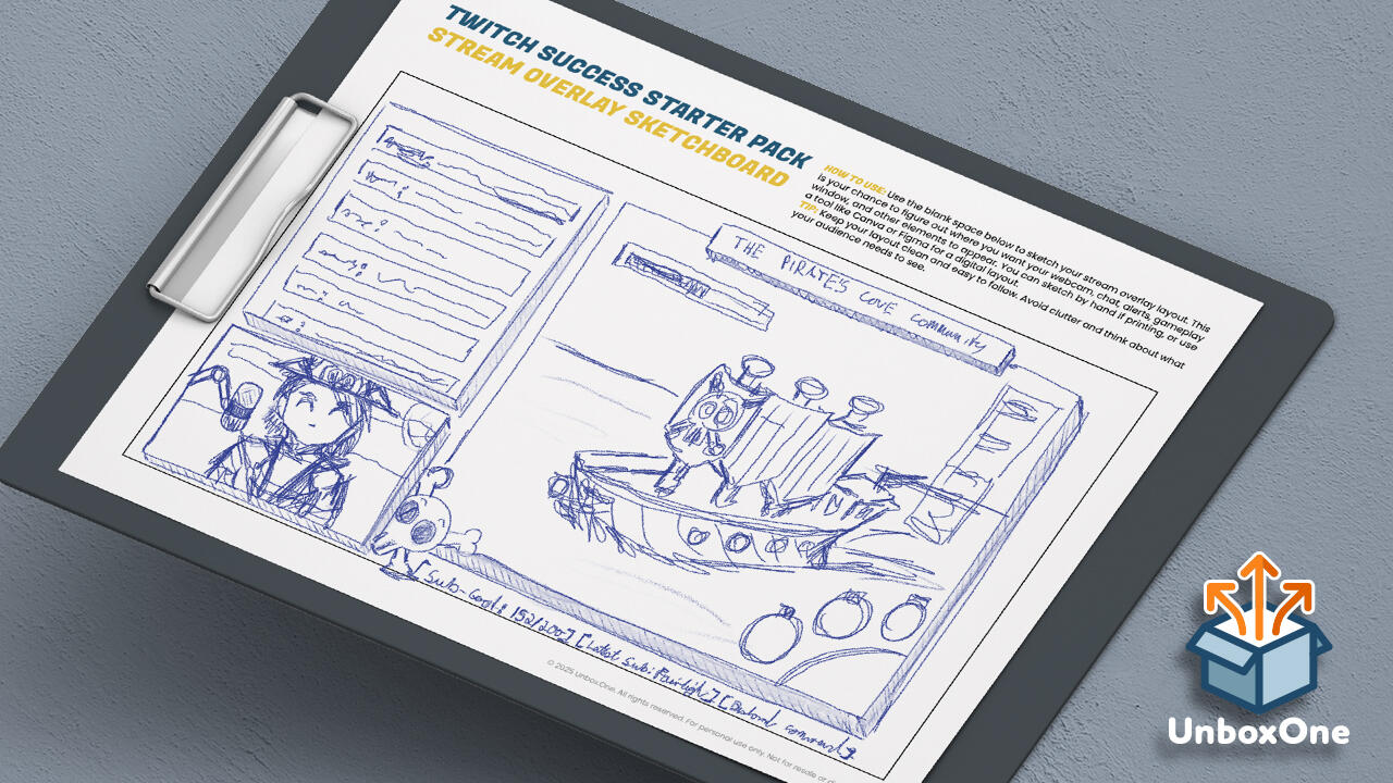 UnboxOne – Product Example (Overlay Sketchbook Template)